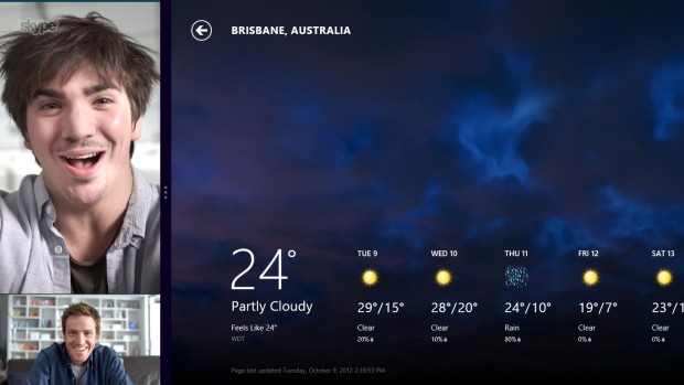 Skype für Windows 8 - Anzeige parallel mit einer anderen App (Bild: Skype)